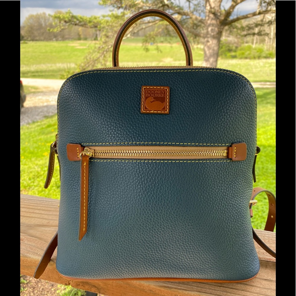 Dooney and Bourke Pebble Grain Backpack in Jeans.